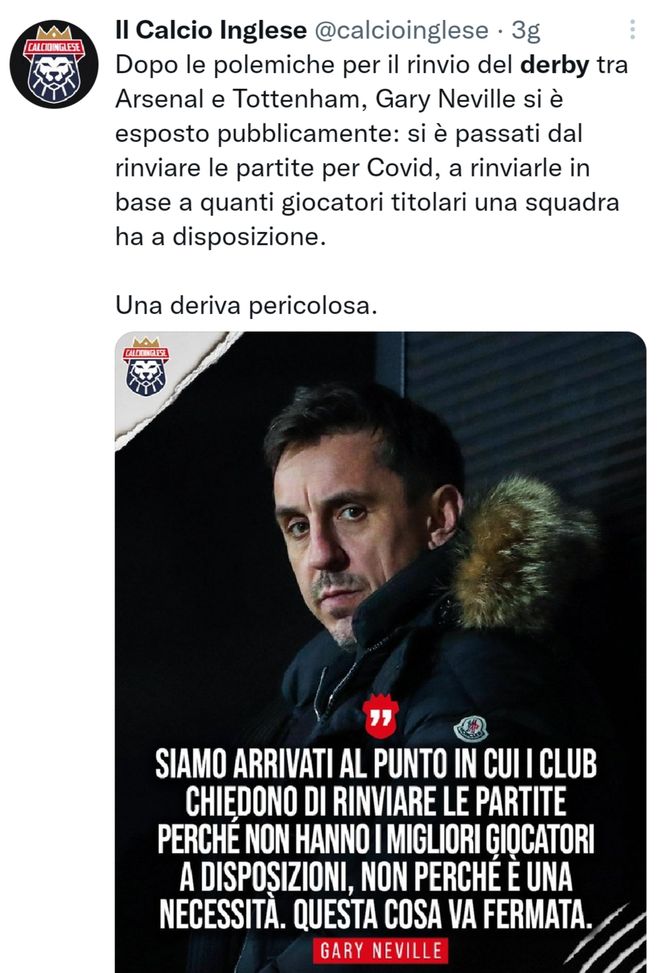 Non solo il derby di Londra, ma anche Burnley-Watford: Neville “Adesso basta rinviare!”- immagine 2