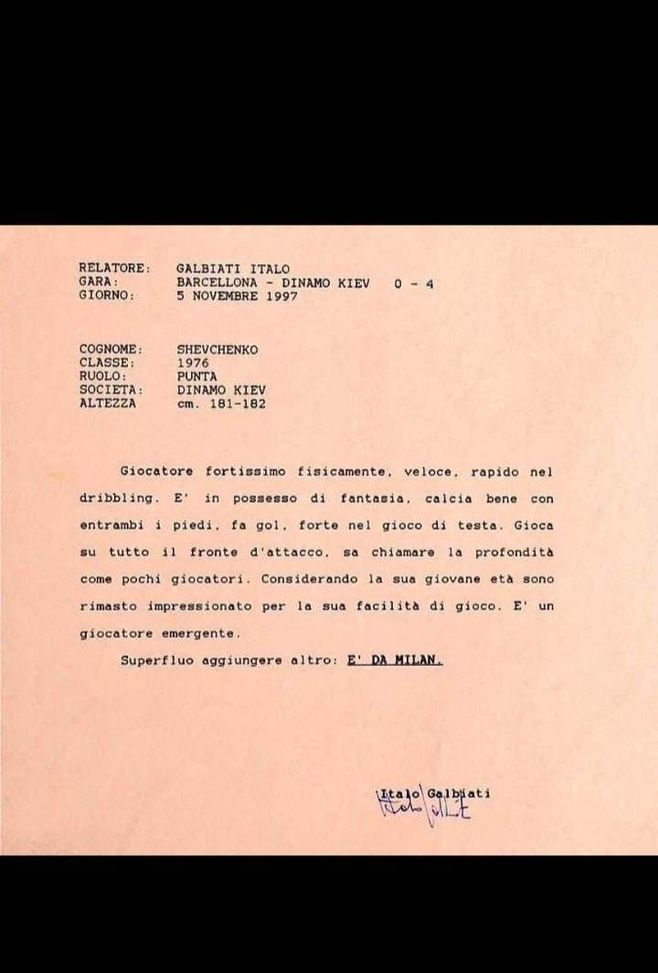 Quando Galbiati scoprì Shevchenko: “Impressionante, è da Milan”- immagine 2