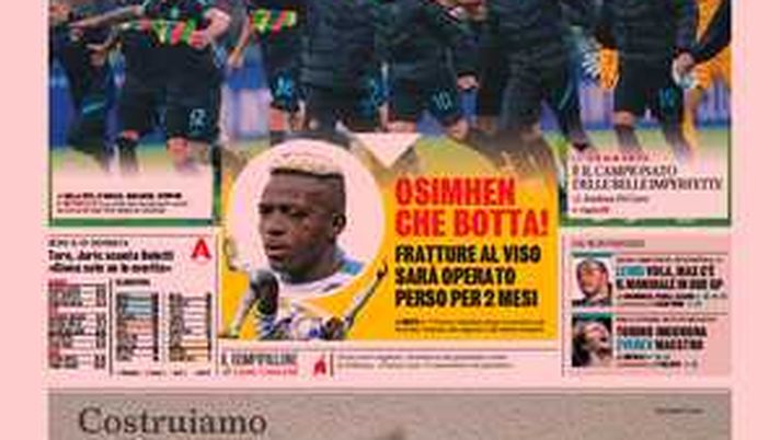 Prima Pagina, La Gazzetta dello Sport: “Arriva l’Inter, Napoli battuto” Prima Pagina, La Gazzetta dello Sport: “Arriva l’Inter, Napoli battuto”