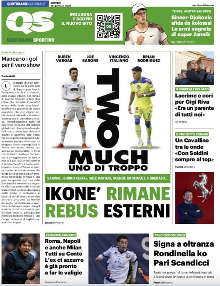 Quotidiano Sportivo Panchina AC Milan Conte