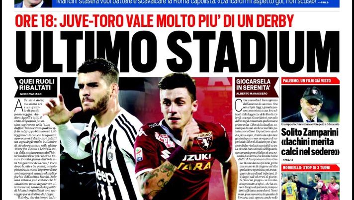 Prima Pagina, Tuttosport: “Ultimo Stadium, sfida verità. Palermo, un film già visto, solito Zamparini. Berlusconi inchioda Mihajlovic” 
