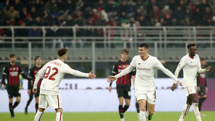 esultanza Ibanez Milan-Roma Serie A 2022-2023