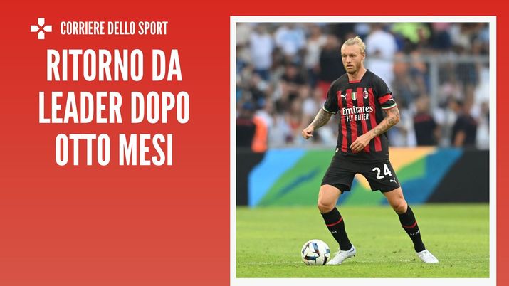 Kjaer è tornato in campo col Milan dopo otto mesi