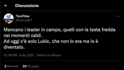 Cagliari-Torino 1-1, le reazioni social: “Mancano i leader in campo”