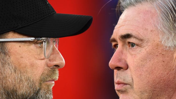 FILE PHOTO (EDITORS NOTE: COMPOSITE OF IMAGES - Image numbers 1140640499,1196044186 - GRADIENT ADDED) In this composite image a comparison has been made between Jurgen Klopp, Manager of Liverpool (L) and Everton Manager, Carlo Ancelotti. Liverpool and Everton meet in the third round of the FA Cup on January 5, 2020 at Anfield,Liverpool. ***LEFT IMAGE*** SOUTHAMPTON, ENGLAND - APRIL 05: Jurgen Klopp, Manager of Liverpool looks on prior to the Premier League match between Southampton FC and Liverpool FC at St Mary's Stadium on April 05, 2019 in Southampton, United Kingdom. (Photo by Mike Hewitt/Getty Images) ***RIGHT IMAGE*** LIVERPOOL, ENGLAND - DECEMBER 26: Everton Manager, Carlo Ancelotti looks on during the Premier League match between Everton FC and Burnley FC at Goodison Park on December 26, 2019 in Liverpool, United Kingdom. (Photo by Nathan Stirk/Getty Images) FILE PHOTO (EDITORS NOTE: COMPOSITE OF IMAGES - Image numbers 1140640499,1196044186 - GRADIENT ADDED) In this composite image a comparison has been made between Jurgen Klopp, Manager of Liverpool (L) and Everton Manager, Carlo Ancelotti. Liverpool and Everton meet in the third round of the FA Cup on January 5, 2020 at Anfield,Liverpool. ***LEFT IMAGE*** SOUTHAMPTON, ENGLAND - APRIL 05: Jurgen Klopp, Manager of Liverpool looks on prior to the Premier League match between Southampton FC and Liverpool FC at St Mary's Stadium on April 05, 2019 in Southampton, United Kingdom. (Photo by Mike Hewitt/Getty Images) ***RIGHT IMAGE*** LIVERPOOL, ENGLAND - DECEMBER 26: Everton Manager, Carlo Ancelotti looks on during the Premier League match between Everton FC and Burnley FC at Goodison Park on December 26, 2019 in Liverpool, United Kingdom. (Photo by Nathan Stirk/Getty Images)
