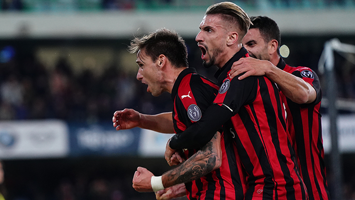 Chievo-Milan 1-2, Lucas Biglia esulta dopo il gol (credits: acmilan.com) 