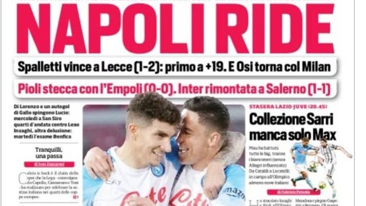IL NAPOLI SUI MEDIA – Le prime pagine dei giornali di oggi 8 aprile 2023 - immagine 1