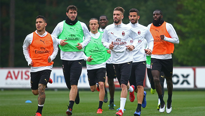 Un'immagine dell'allenamento del Milan a Milanello (credits: acmilan.com) 