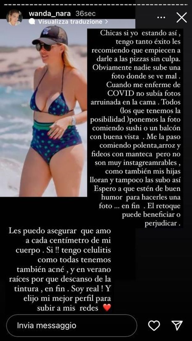 Wanda si mette a nudo sui social: “Amo ogni cm del mio corpo, sì ho la cellulite. Nessuno…”- immagine 2