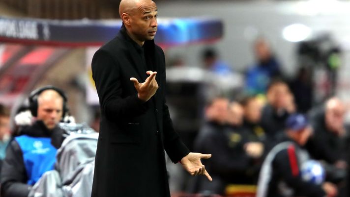 MONACO - DECEMBER 11: Thierry Henry, Manager of Monaco reacts during the UEFA Champions League Group A match between AS Monaco and Borussia Dortmund at Stade Louis II on December 11, 2018 in Monaco, Monaco. (Photo by Alexander Hassenstein/Bongarts/Getty Images) MONACO - DECEMBER 11: Thierry Henry, Manager of Monaco reacts during the UEFA Champions League Group A match between AS Monaco and Borussia Dortmund at Stade Louis II on December 11, 2018 in Monaco, Monaco. (Photo by Alexander Hassenstein/Bongarts/Getty Images)