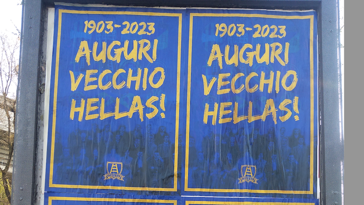 “Auguri vecchio Hellas!”, i manifesti in città celebrano i 120 anni gialloblù “Auguri vecchio Hellas!”, i manifesti in città celebrano i 120 anni gialloblù - immagine 1