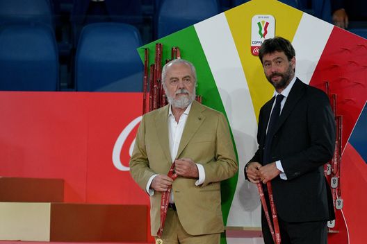 Aurelio De Laurentiss e Andrea Agnelli (Photo by Marco Rosi via Getty Images) Aurelio De Laurentiss e Andrea Agnelli (Photo by Marco Rosi via Getty Images)
