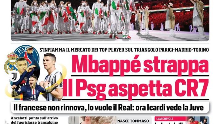 Prima Pagina, Corriere dello Sport: “Guarire con i giochi” Prima Pagina, Corriere dello Sport: “Guarire con i giochi”