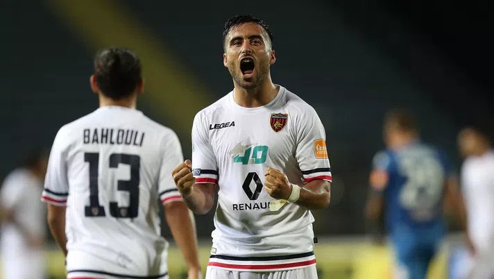 EMPOLI, ITALY - JULY 27: Jaime Stabile Baez of Cosenza Calcio celebrates after scoring a goal during the serie B match between FC Empoli and Cosenza Calcio at Stadio Carlo Castellani on July 27, 2020 in Empoli, Italy.  (Photo by Gabriele Maltinti/Getty Images for Lega Serie B)