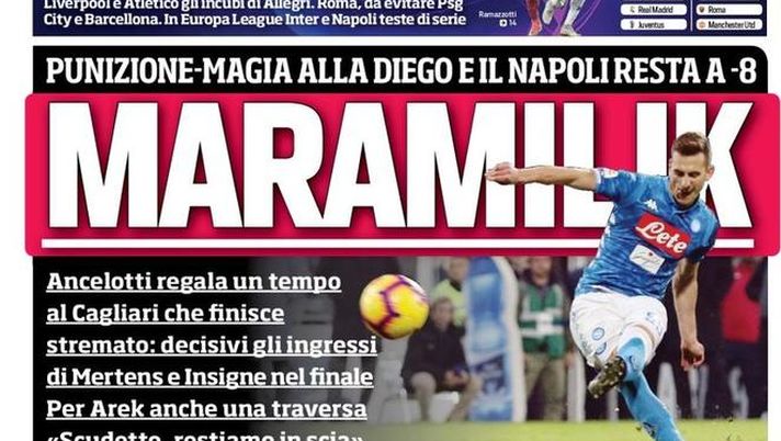 Prima Pagina, Corriere dello Sport: “MaraMilik. Juve no Klopp. Di Fra si salva. Ciao Felix…” Prima Pagina, Corriere dello Sport: “MaraMilik. Juve no Klopp. Di Fra si salva. Ciao Felix…”