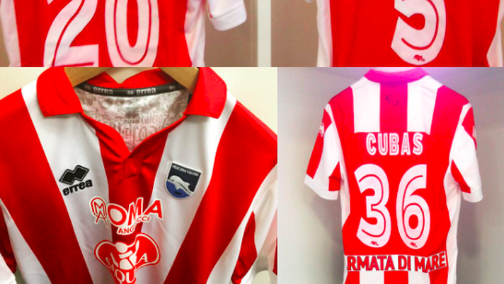 FOTO, Curiosità: Pescara in campo con maglia biancorossa in onore del Vicenza 