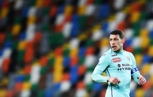 UDINE, ITALY - APRIL 10: Andrea Belotti of Torino FC looks on during the Serie A match between Udinese Calcio and Torino FC at Dacia Arena on April 10, 2021 in Udine, Italy. Sporting stadiums around Italy remain under strict restrictions due to the Coronavirus Pandemic as Government social distancing laws prohibit fans inside venues resulting in games being played behind closed doors. (Photo by Alessandro Sabattini/Getty Images) UDINE, ITALY - APRIL 10: Andrea Belotti of Torino FC looks on during the Serie A match between Udinese Calcio and Torino FC at Dacia Arena on April 10, 2021 in Udine, Italy. Sporting stadiums around Italy remain under strict restrictions due to the Coronavirus Pandemic as Government social distancing laws prohibit fans inside venues resulting in games being played behind closed doors. (Photo by Alessandro Sabattini/Getty Images)