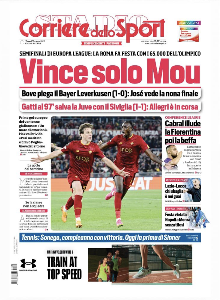 EDICOLA CDS – Vince solo Mou. Gatti salva la Juve col Siviglia - immagine 1