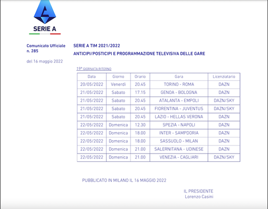 FLASH – Inter, Milan e non solo: ecco gli orari e le date dell’ultima giornata- immagine 2