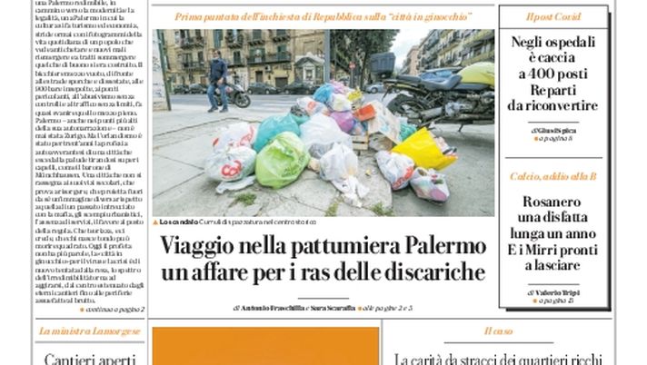 Prima Pagina, La Repubblica-Palermo: “Crepuscolo dell’era Orlando. Mirri pronto a lasciare” Prima Pagina, La Repubblica-Palermo: “Crepuscolo dell’era Orlando. Mirri pronto a lasciare”