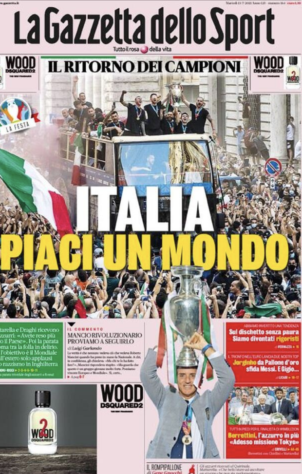 Prima Pagina, Gazzetta dello Sport: &#8220;Italia piaci un mondo. Il ritorno dei campioni&#8221; 