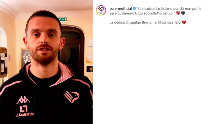 VIDEO Brunori: “Dispiace tantissimo per questo slittamento. Ci rivedremo allo stadio” Palermo