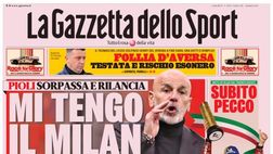 PRIMA PAGINA GAZZETTA DELLO SPORT OGGI: “Pioli sorpassa e rilancia”