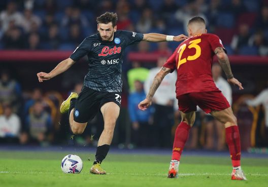 Khvicha Kvaratskhelia (Photo by Paolo Bruno/Getty Images) Budel: “Kvaratskhelia ha fatto una gara sottotono contro la Roma. Su Lobotka…”- immagine 2