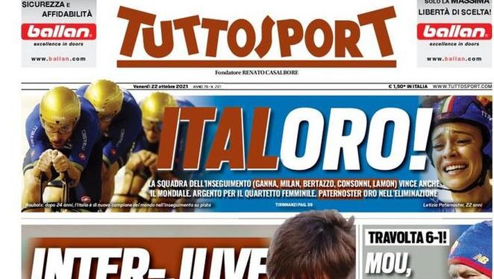 EDICOLA TS /Inter-Juve, che derby per Lucca! Mou, disastro Roma EDICOLA TS /Inter-Juve, che derby per Lucca! Mou, disastro Roma - immagine 1