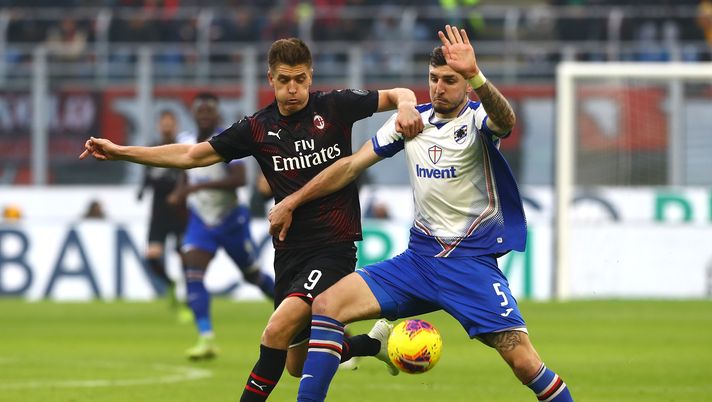 Krzysztof Piatek durante Milan-Sampdoria (credits: GETTY Images) 