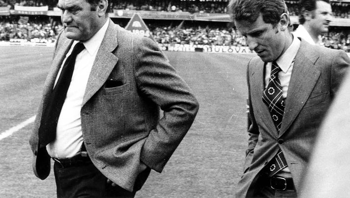Nereo Rocco con Giovanni Trapattoni (foto delinquentidelpallone.it) 