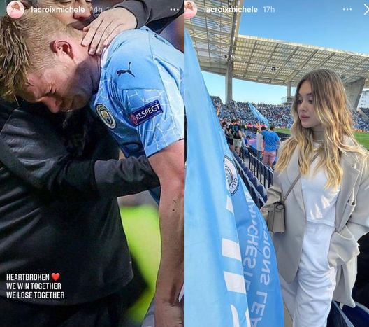 Frattura al naso e sconfitta in finale, la moglie di de Bruyne lo consola: “Insieme…” Frattura al naso e sconfitta in finale, la moglie di de Bruyne lo consola: “Insieme…”