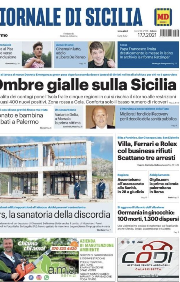 Prima Pagina, Giornale di Sicilia: “Lucca al Pisa, affare verso la conclusione” Prima Pagina, Giornale di Sicilia: “Lucca al Pisa, affare verso la conclusione”