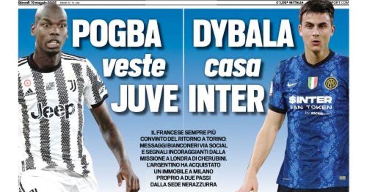 Prima Pagina, Tuttosport: “Pogba veste Juve, Dybala casa Inter”. E Belotti…