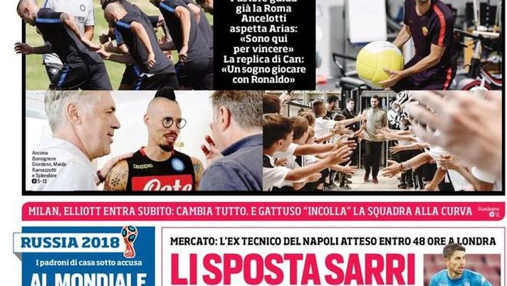 Prima Pagina, Corriere dello Sport: “Andate a lavorare. Milan, Elliott entra subito. Al Mondiale lo scandalo ammoniaca…” 