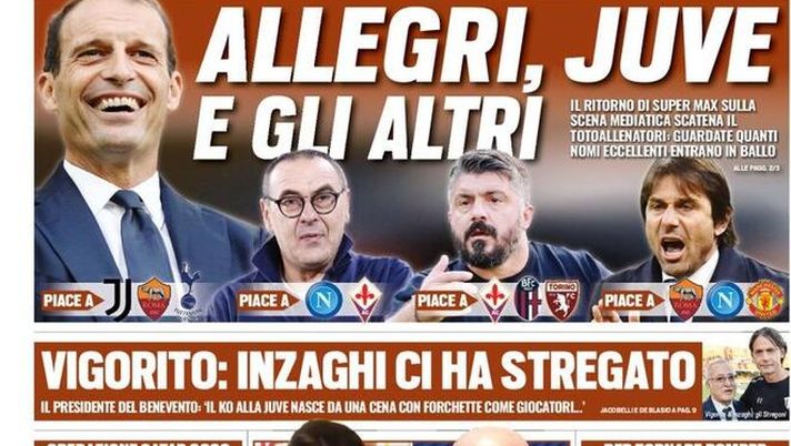 Tuttosport, la prima pagina di oggi, martedì 23 marzo 2021 