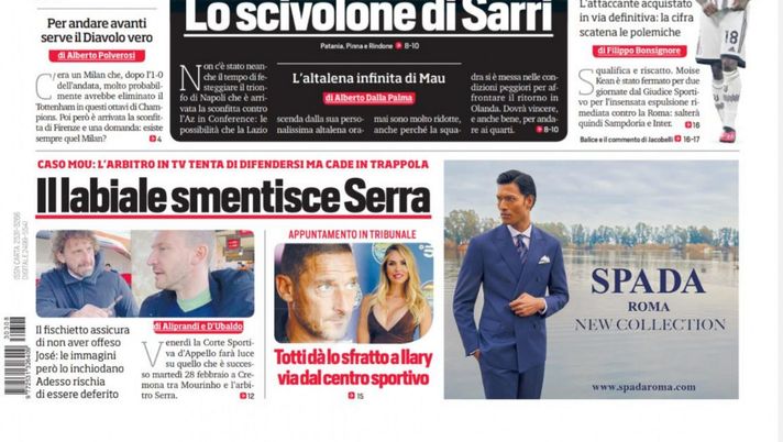 EDICOLA CDS – Fuori uno: Londra, Conte e Pioli si giocano i quarti. E la conferma EDICOLA CDS – Fuori uno: Londra, Conte e Pioli si giocano i quarti. E la conferma - immagine 1