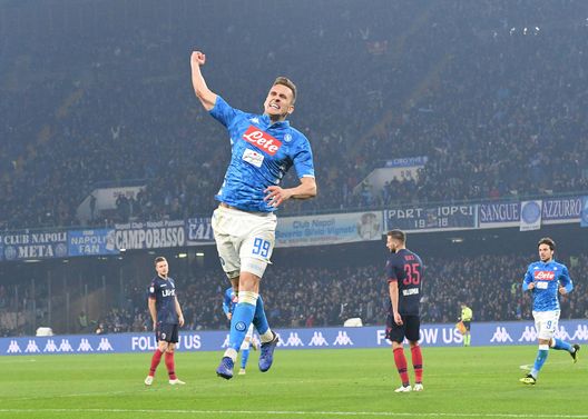 Arkadiusz Milik esulta dopo un gol con il Napoli Arkadiusz Milik esulta dopo un gol con il Napoli
