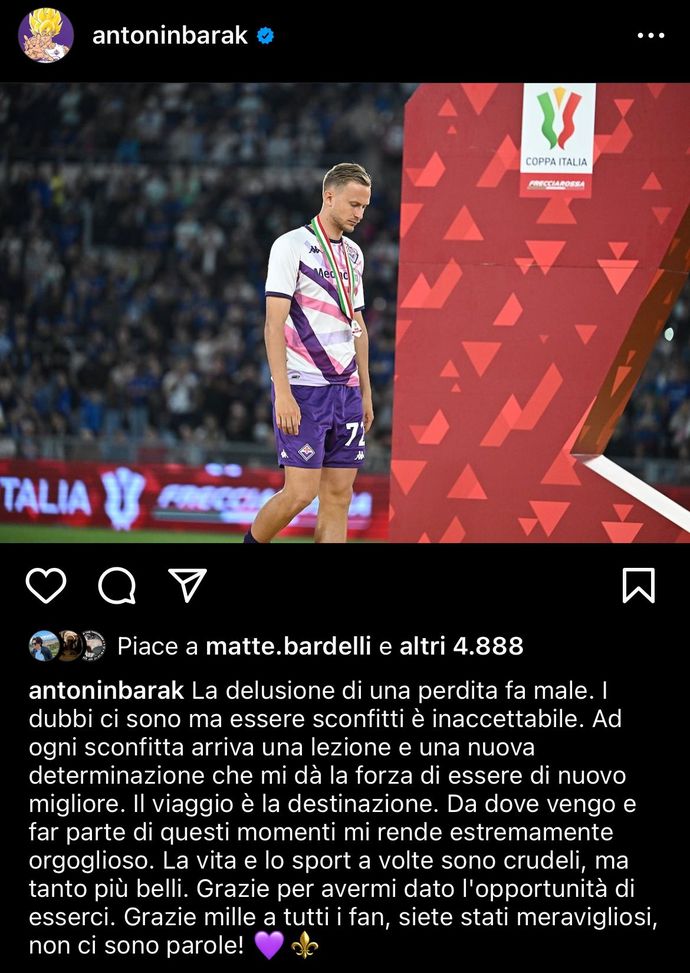 La delusione di Barak: “Perdere è inaccettabile. Il calcio a volte è crudele”- immagine 2