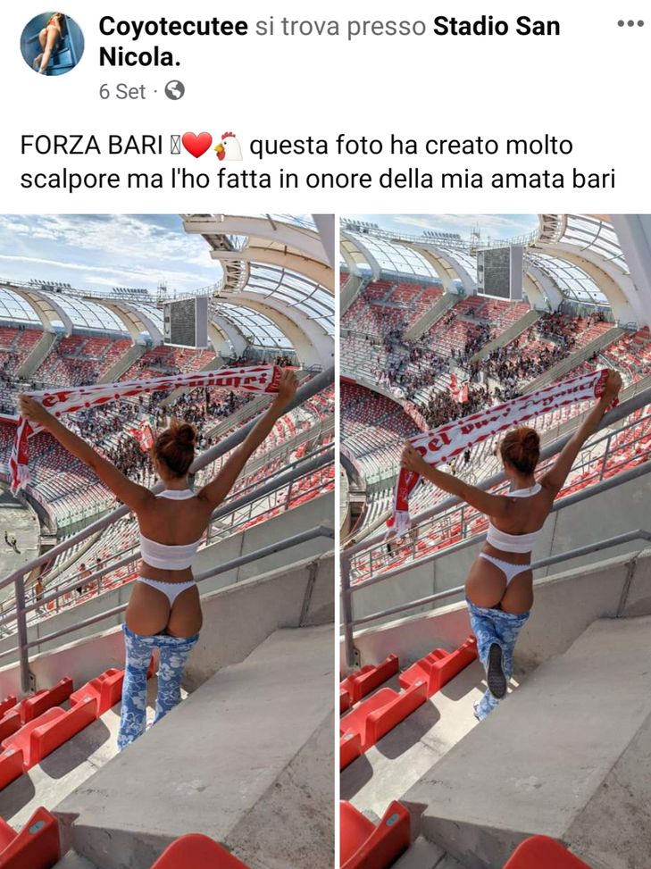 Coyote Cutee, il lato B della tifosa del Bari che punta alla A: “Sono libera di mostrare il mio corpo”- immagine 2