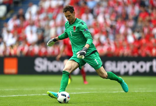 LENS, FRANCE - JUNE 11: Etrit Berisha of Albania in action during the UEFA EURO 2016 Group A match between Albania and Switzerland at Stade Bollaert-Delelis on June 11, 2016 in Lens, France. (Photo by Paul Gilham/Getty Images) LENS, FRANCE - JUNE 11: Etrit Berisha of Albania in action during the UEFA EURO 2016 Group A match between Albania and Switzerland at Stade Bollaert-Delelis on June 11, 2016 in Lens, France. (Photo by Paul Gilham/Getty Images)