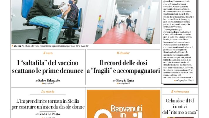 Prima Pagina, La Repubblica-Palermo: “Sul filo della zona rossa. Contagi al limite, oggi la decisione” 