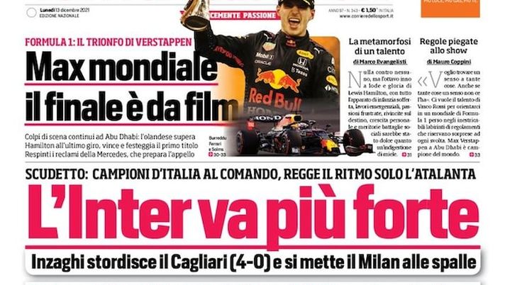 Prima Pagina, Corriere dello Sport: “L’Inter va più forte. Inciampa il Napoli”  Prima Pagina, Corriere dello Sport: “L’Inter va più forte. Inciampa il Napoli” - immagine 1