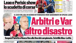 Prima Pagina, Corriere dello Sport: “Arbitri e var, disastro. Leao e Perisic show”