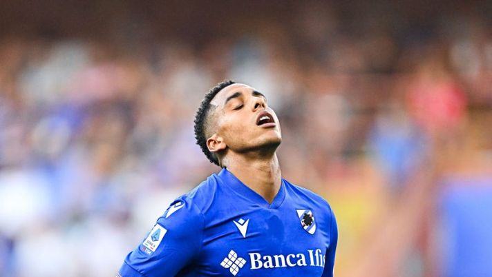 GENOA, ITALY - AUGUST 13: Abdelhamid Sabiri of Sampdoria reacts with disappointment during the Serie A match between UC Sampdoria and Atalanta BC at Stadio Luigi Ferraris on August 13, 2022 in Genoa, Italy. (Photo by Simone Arveda/Getty Images) Convocati, tutte le decisioni: la scelta su Sabiri! Out Di Maria e Musso, c’è Rrahmani - immagine 1