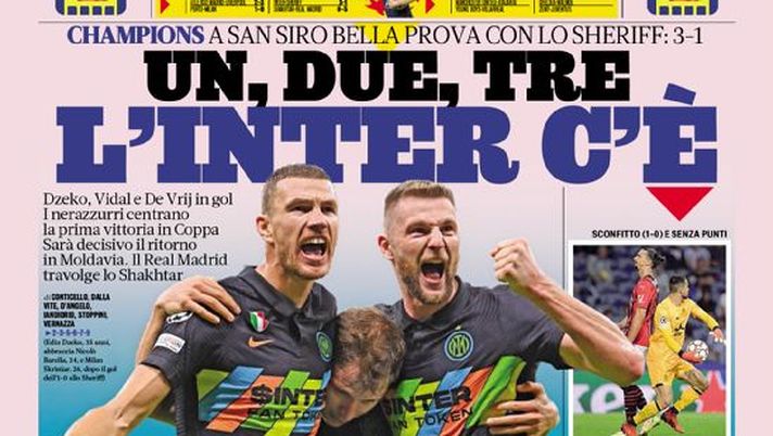 Prima Pagina, La Gazzetta dello Sport: “Un, due, tre l’Inter c’è. Milan a zero” Prima Pagina, La Gazzetta dello Sport: “Un, due, tre l’Inter c’è. Milan a zero” - immagine 1