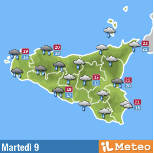 Meteo, Palermo: pioggia e cielo coperto, le previsioni di martedì 9 novembre meteo