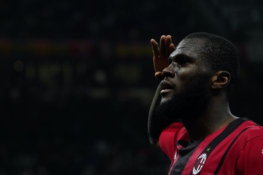 Franck Kessié (centrocampista AC Milan) esulta per il suo gol in Milan-Lazio 4-0 (Coppa Italia 2021-2022) | News (Getty Images) Franck Kessié AC Milan
