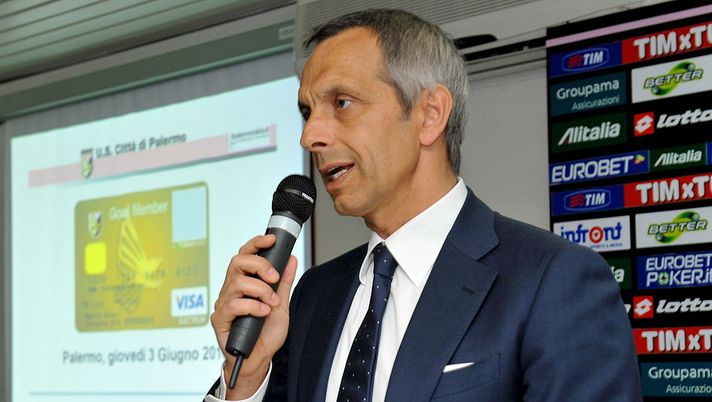 PALERMO, ITALY - JUNE 03: Rinaldo Sagramola, Managing Director of Palermo speaks during the official presentation of US Citta di Palermo membership card 'Goal Member' at Renzo Barbera stadium, on June 3, 2010 in Palermo, Italy.  (Photo by Tullio M. Puglia/Getty Images)  PALERMO, ITALY - JUNE 03: Rinaldo Sagramola, Managing Director of Palermo speaks during the official presentation of US Citta di Palermo membership card 'Goal Member' at Renzo Barbera stadium, on June 3, 2010 in Palermo, Italy.  (Photo by Tullio M. Puglia/Getty Images)
