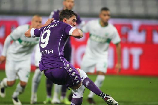  GERMOGLI PH: 16 DICEMBRE 2020 FIRENZE STADIO ARTEMIO FRANCHI SERIE A FIORENTINA VS SASSUOLO NELLA FOTO GOL VLAHOVIC ESULTANZA 